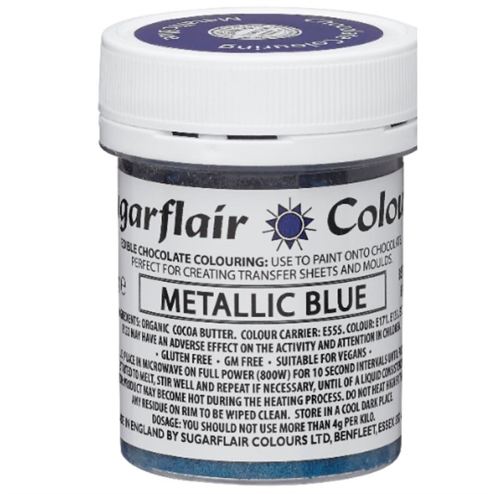 Sugarflair-Chocolate-Colouring-Metallic-Blue-35g -Sale