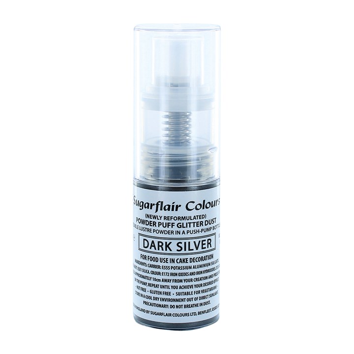 Sugarflair Non-Aerosol Titanium Free Dark Silver Pump Spray 10g