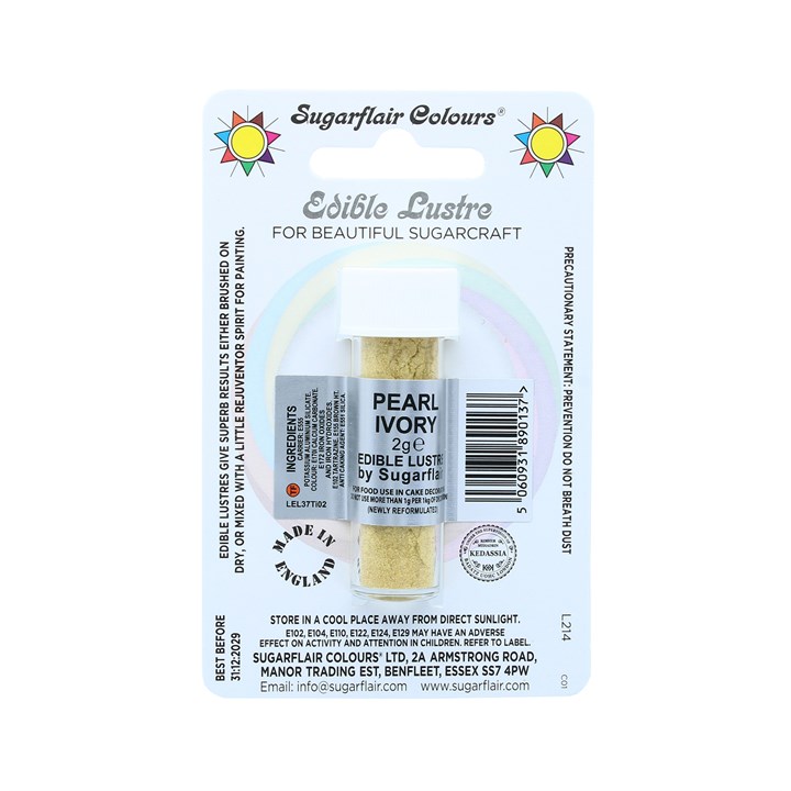 Sugarflair Titanium Free Pearl Ivory Lustre 2g