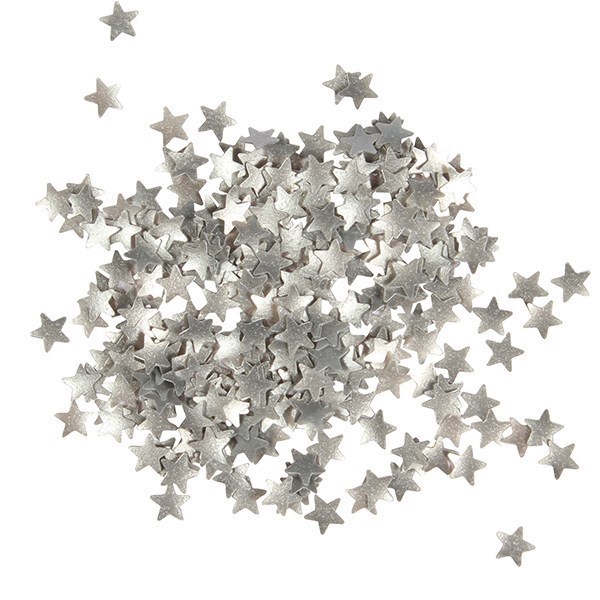 Sugarflair Metallic Silver Colour Stars - 3g