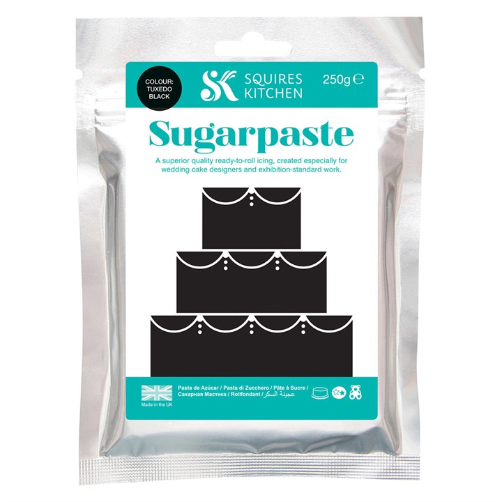 Squires Sugarpaste Tuxedo Black 250g