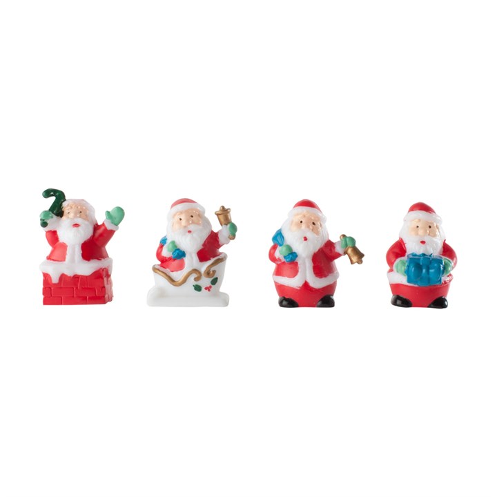 Plastic Santa's - Set of 4 - approx 45mm