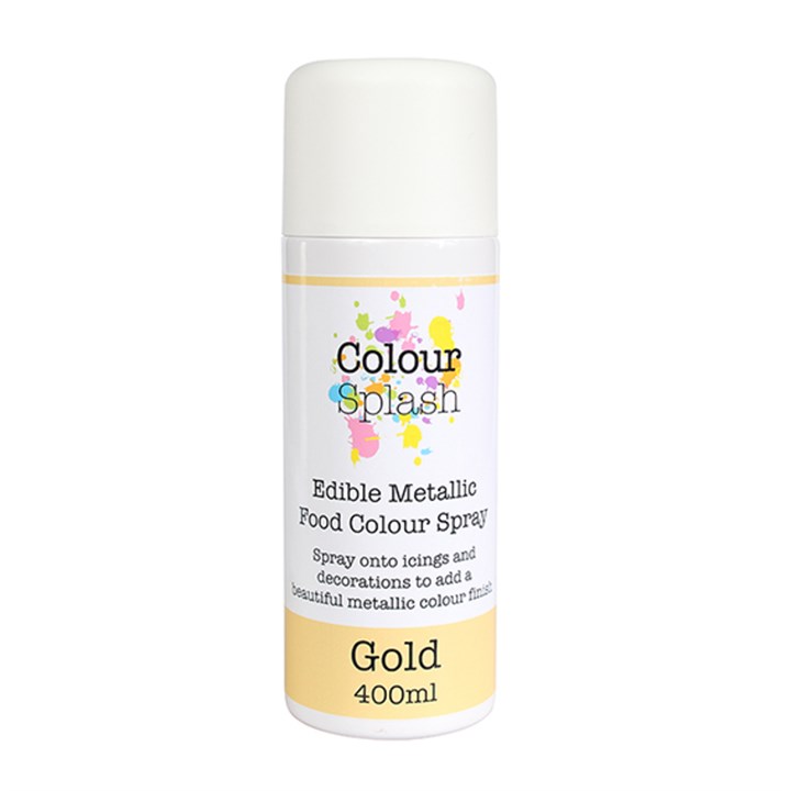 Colour Splash Edible Food Colour Spray Metallic Gold 400ml | Culpitt