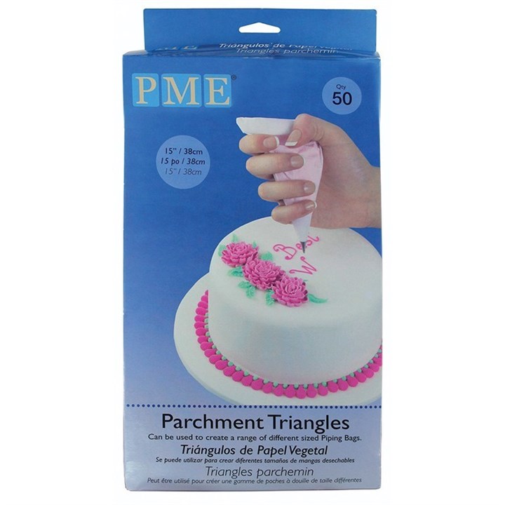 PME Parchment Paper Triangles - 15'' - Pack of 50