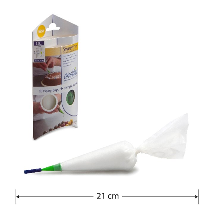 Sweetliner Piping bag with Nozzle. Pack of 10.