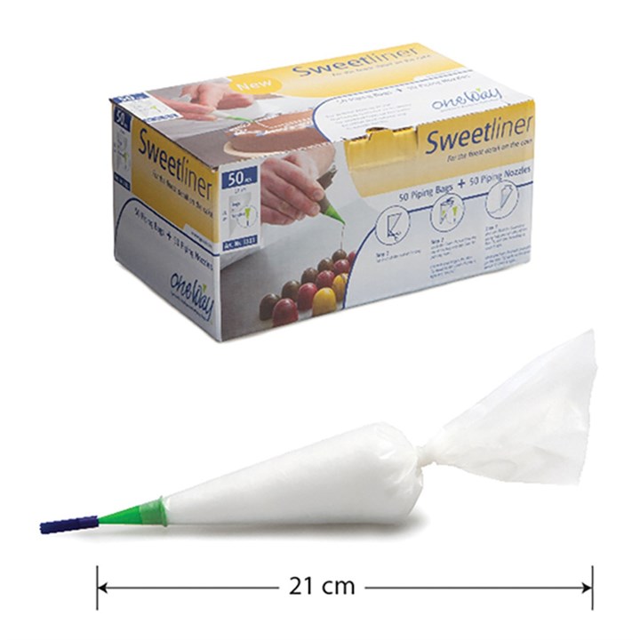 Sweetliner Piping bag with Nozzle. Pack of 50.