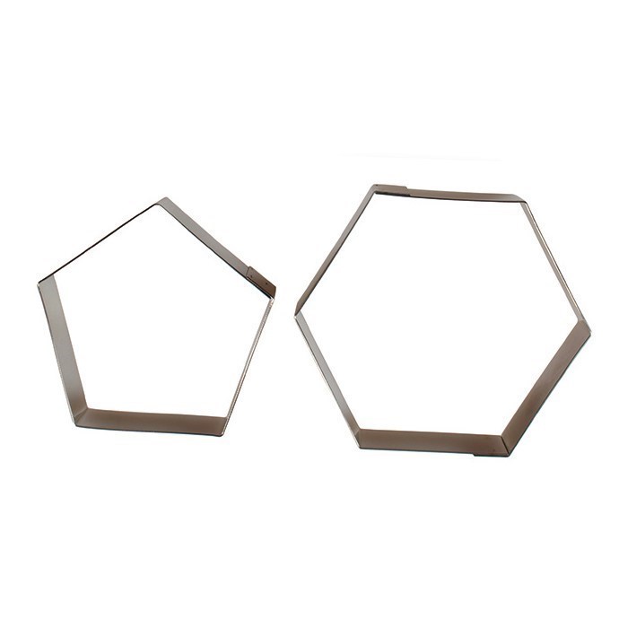 Football Cutters for 6'' Diameter Cake - Hexagon and Pentagon - Set of 2