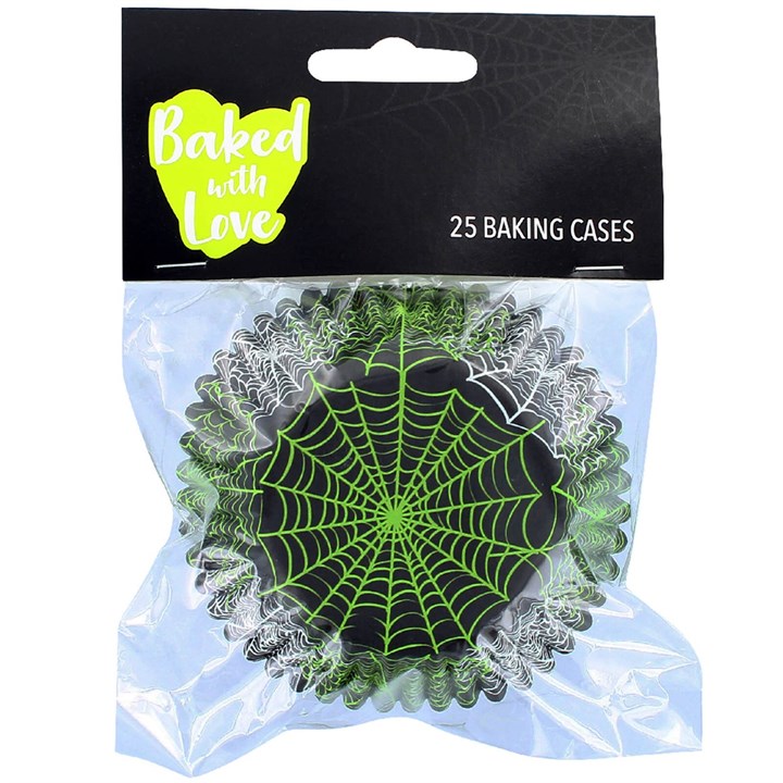 25 Foil Lined Spiderweb Baking Cases - single