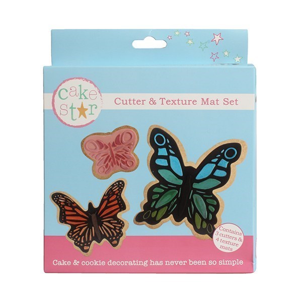 Cake Star Cutter & Texture Mat Set - Butterfly