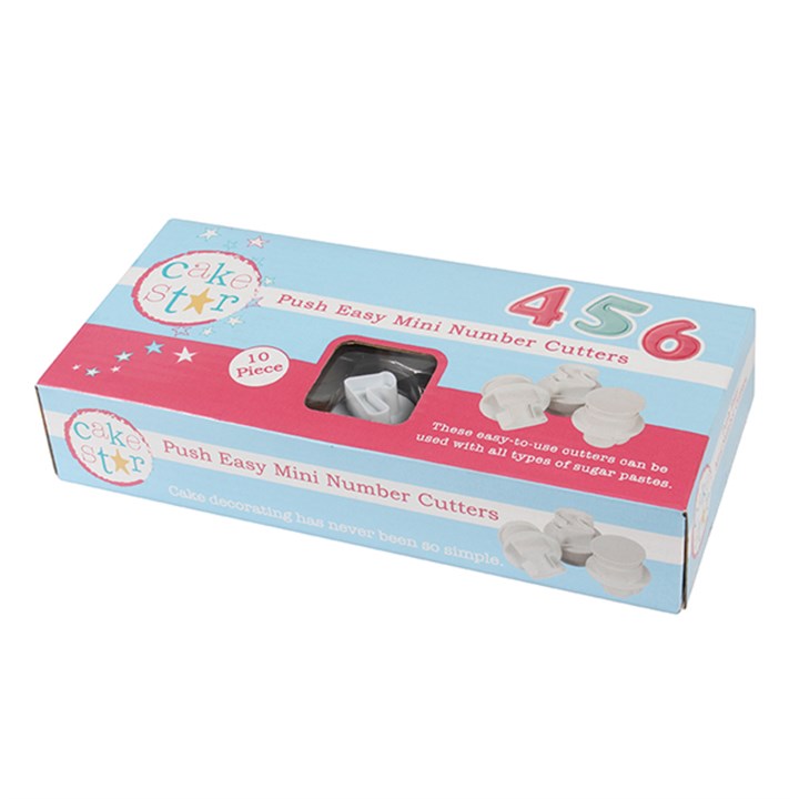 Cake Star Push Easy Cutters - Mini Numbers - 10 Piece
