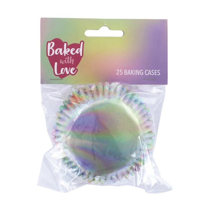 BWL - 25 Foil Lined Iridescent Baking Cases - 50 x 37mm