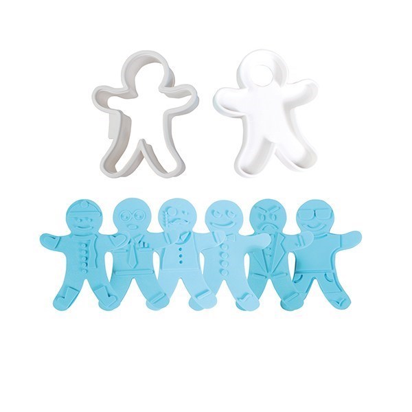 Cake Star Gingerbread Man Cutter and 3 reversible embossers - 5 pieces