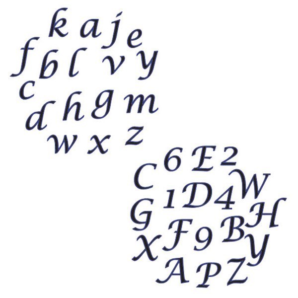 FMM Script Alphabet and Number Upper Case Tappit Set