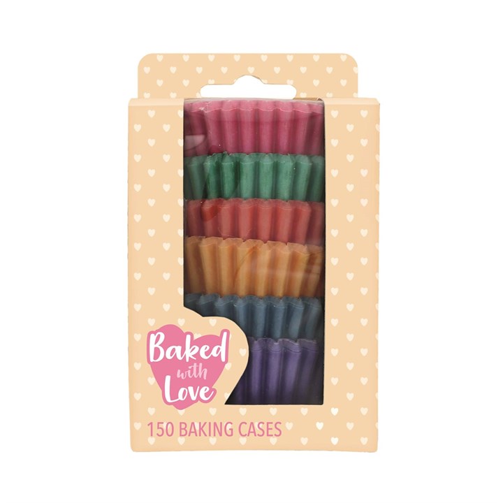 Baked with Love Mini Brights Baking Cases 150 pack