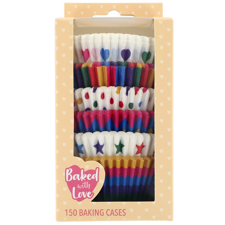 Baked with Love Rainbow Brights Baking Cases 150 pack x 4