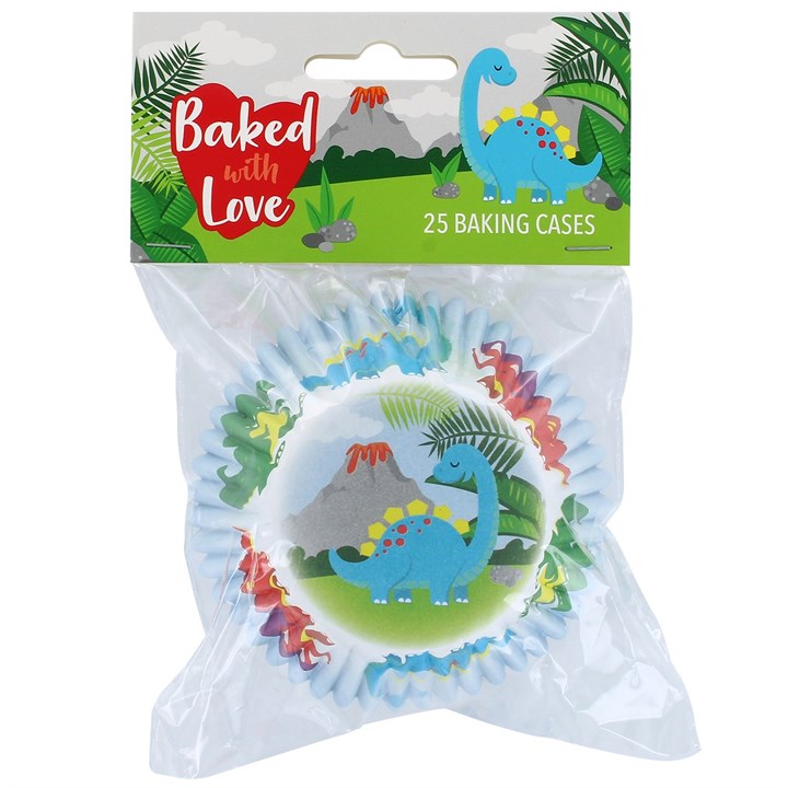 Baked with Love Foil Lined Dinosaur Baking Cases 25 pack
