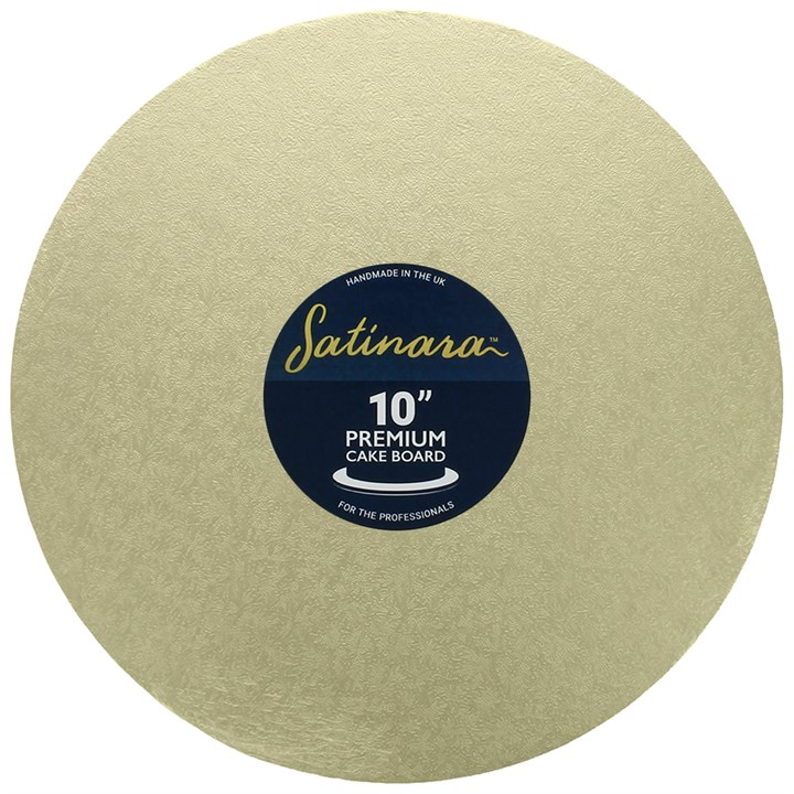 Satinara 10" (254mm) Pale Gold Round Cake Board - Individually Wrapped Single