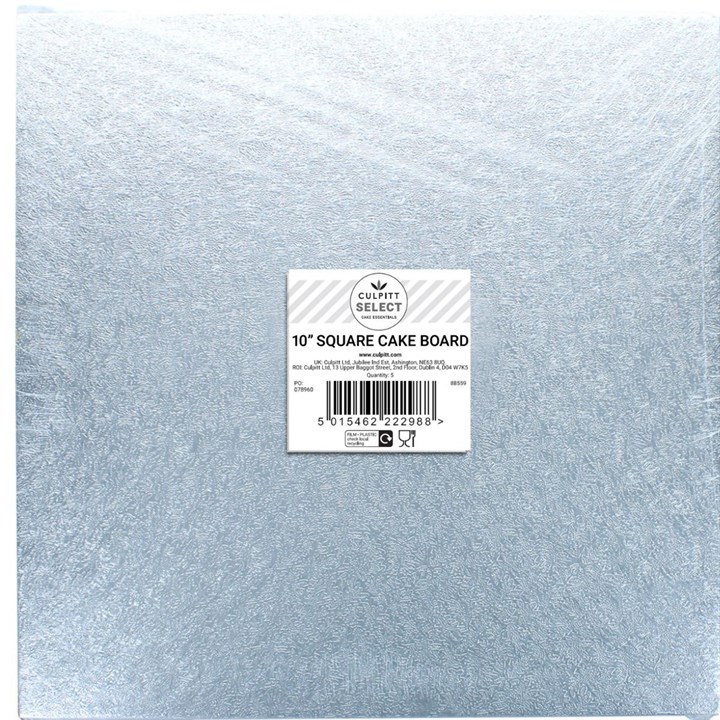 Culpitt Select 10" (254mm) Lightweight Cake Drum - 12mm - Square
