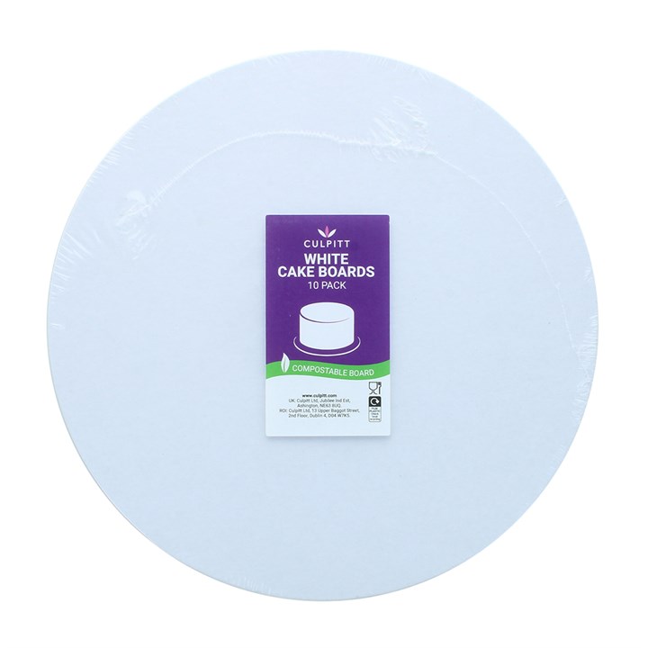 8" White Bio Cake Card 10PK