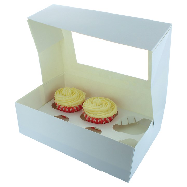 White 6 Cupcake/Muffin Box - single