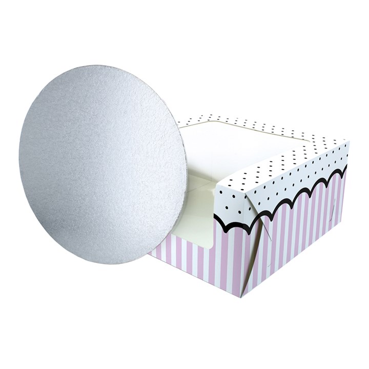 Pink Spots 10" Windowed Cake Box and Double Thick Cake Card From Baked With Love