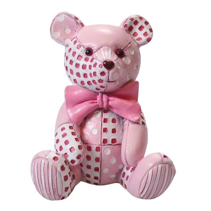 Figurine - Pink Patchwork Ted - single
