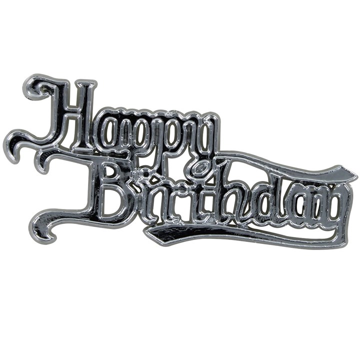 Happy Birthday Silver Coloured Motto