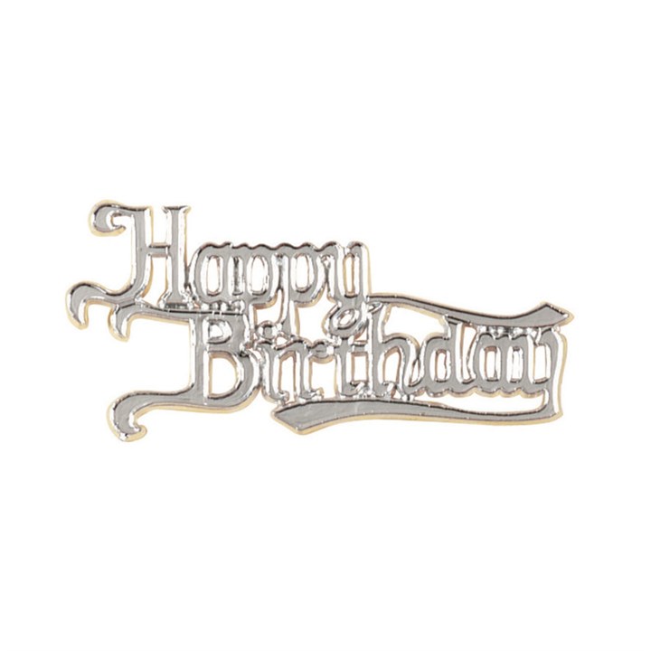 Happy Birthday Silver Colour Motto Retail Pack