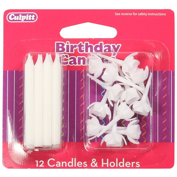 White Candles and Holders - single