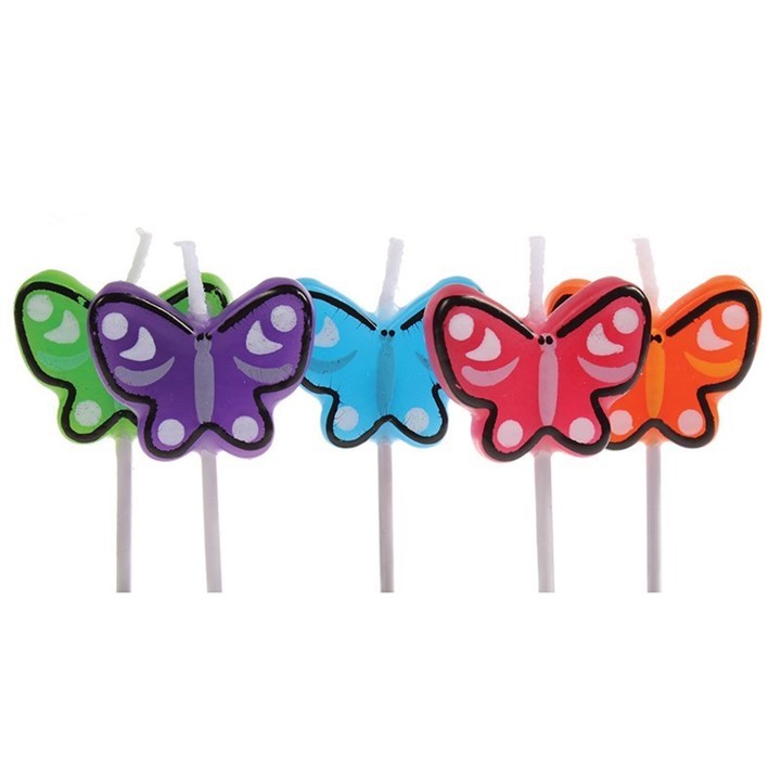 Birthday Candles - 5 X Butterfly - single