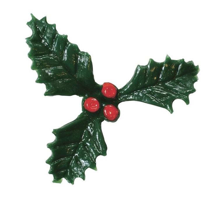 Plastic Holly with Red Berry - 500 pieces