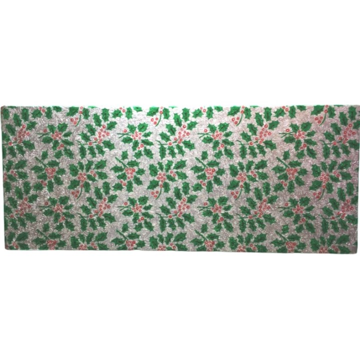 Silver Holly Christmas Cake Card 12'' x 5'' (304 x 127mm), single