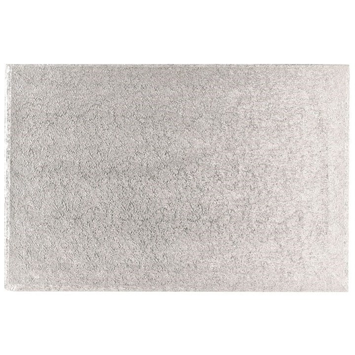 8'' x 4'' (203 x 101mm) Single Thick Rectangle Turn Edge Cake Cards Silver Fern (1.75mm thick)