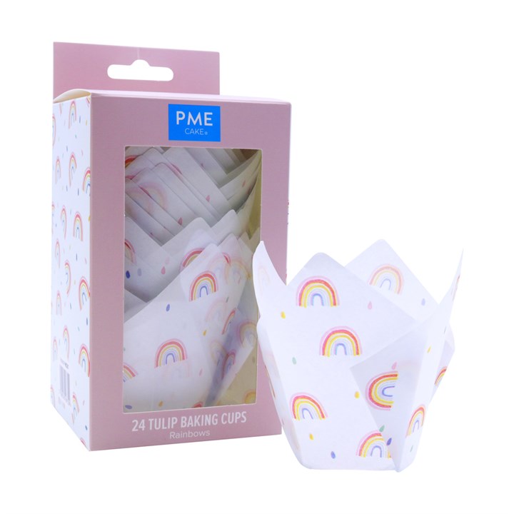 PME Tulip Baking Cases - Rainbows24pk
