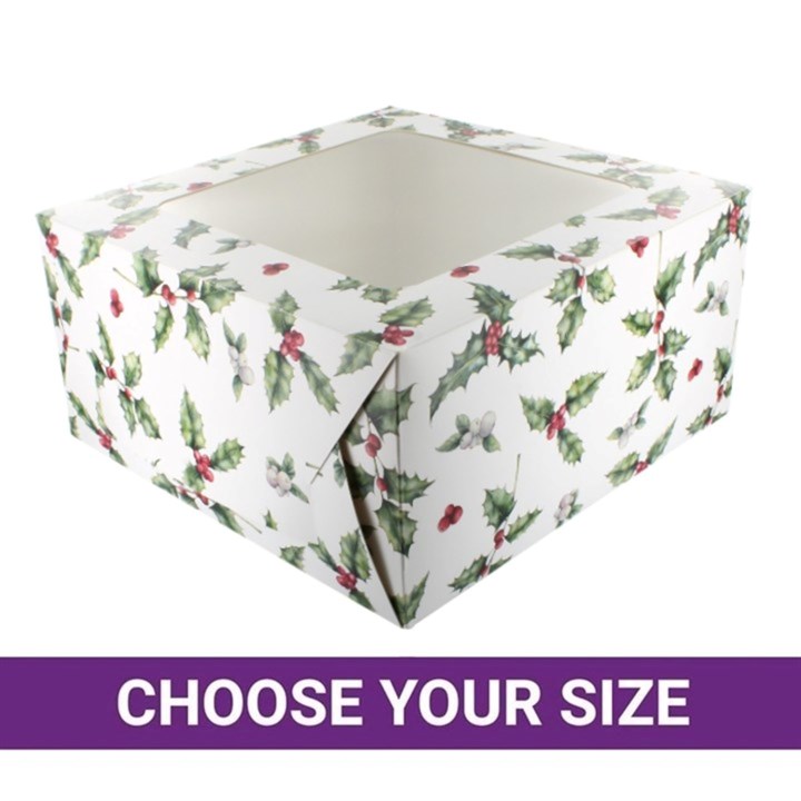 Vintage Holly Christmas Cake Boxes