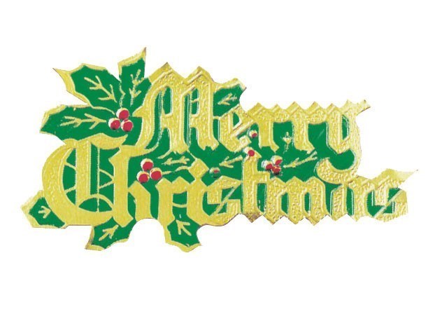 Merry Christmas Green and Gold Coloured Paper Motto