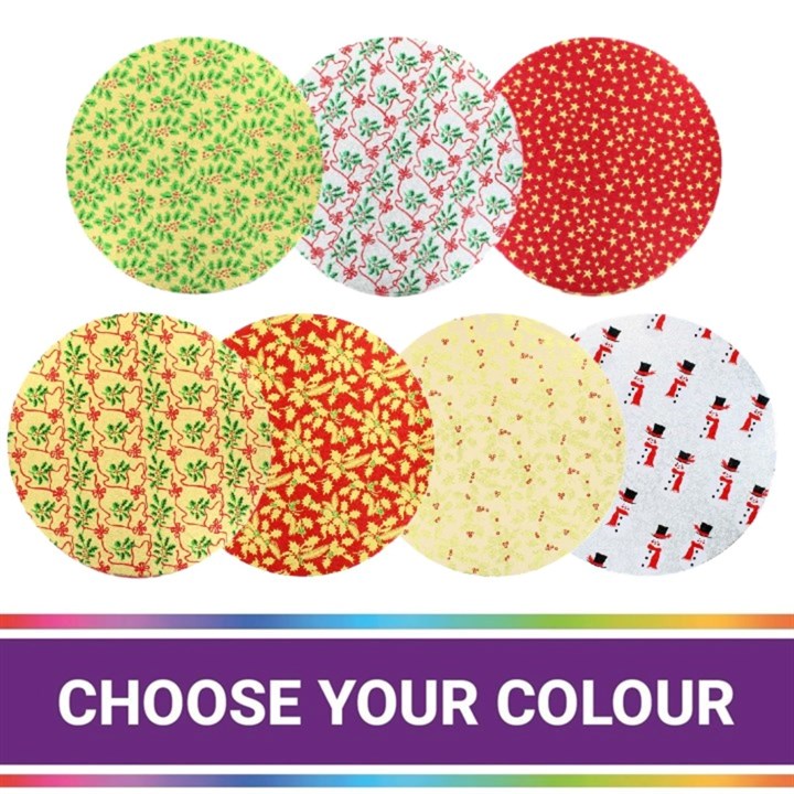 10" Double Thick Round Christmas Cake Cards 5PK