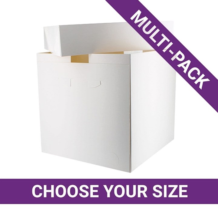 White Tall Cake Boxes - 25 pack