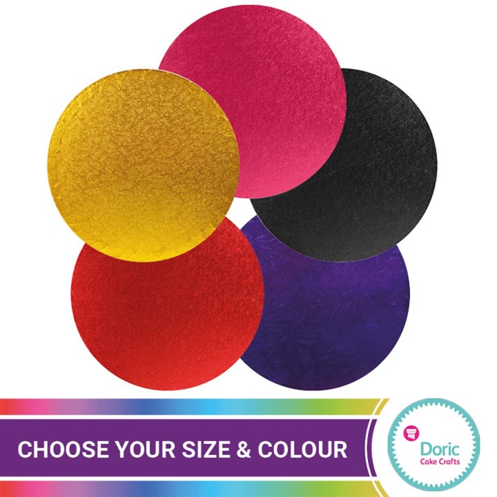 Doric Round Coloured Cake Boards Pack of 5