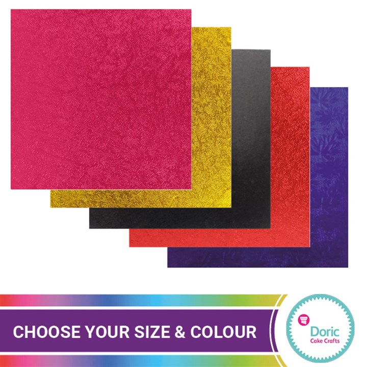Doric Square Coloured Cake Boards Pack of 5