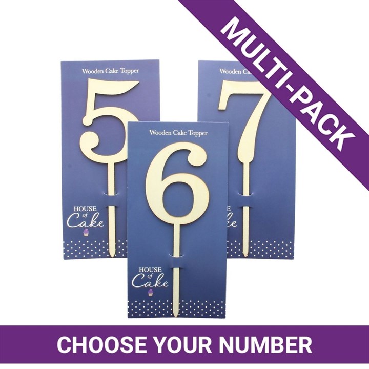 Wooden Number Cake Pics - Multipack