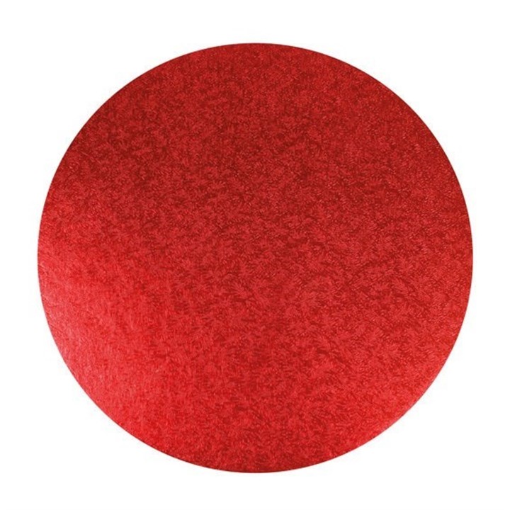 7" (177mm) Double Thick Round Turned Edge Cake Card Red Foil (between 2.5 & 3mm thick)
