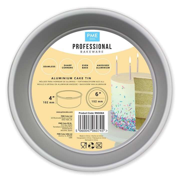 Round Cake Tin 6'' x 4'' (152 mm x 101mm)