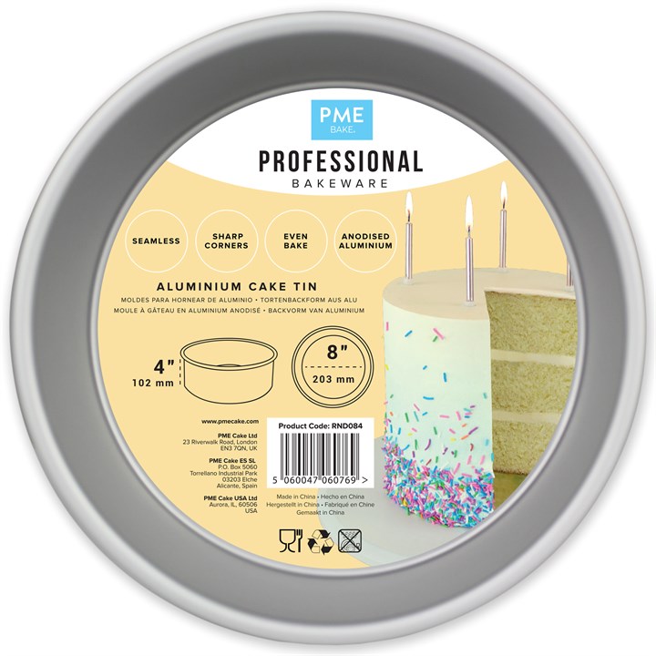 Round Cake Tin 8'' x 4'' (203mm x 101mm)