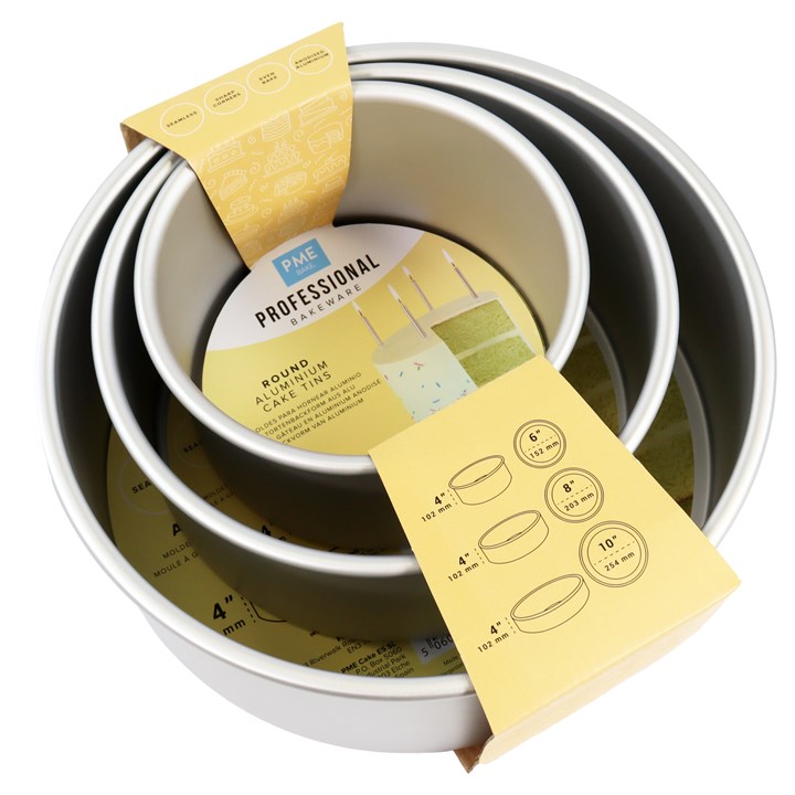PME Round Cake Tin - 3 set - 6", 8", 10 x 4"
