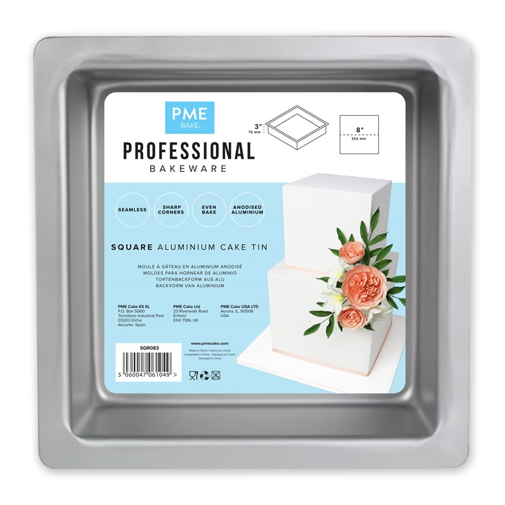 PME Seamless Professional Bakeware - Square 203mm (8'')
