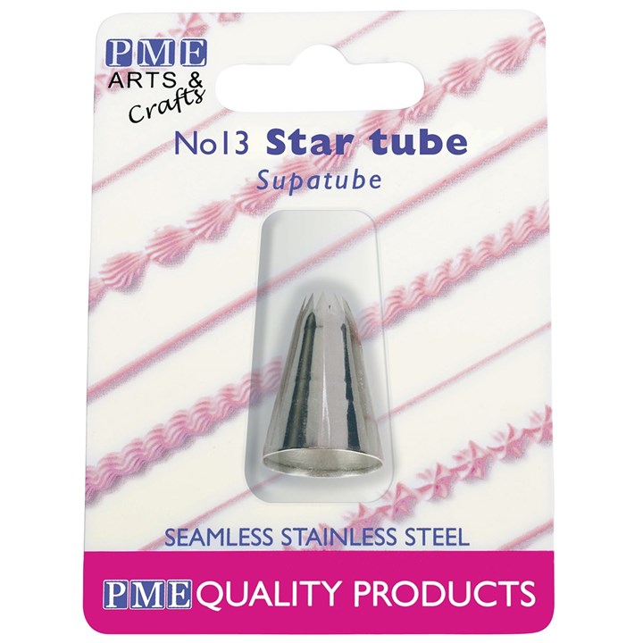 PME Supatubes Seamless Stainless Steel Icing Star Tube - ST13