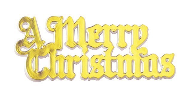 Plastic A Merry Christmas Gold Coloured Motto