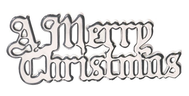 Plastic A Merry Christmas Silver Coloured Motto