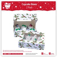Baked with Love 6 Cupcake Box - 2 pack - Vintage Holly
